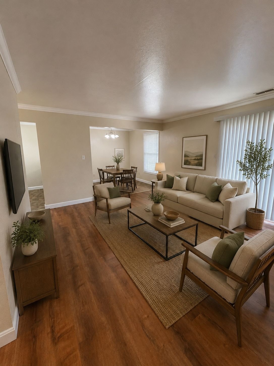 2 bedroom 2 bathroom living room at Oak Estates